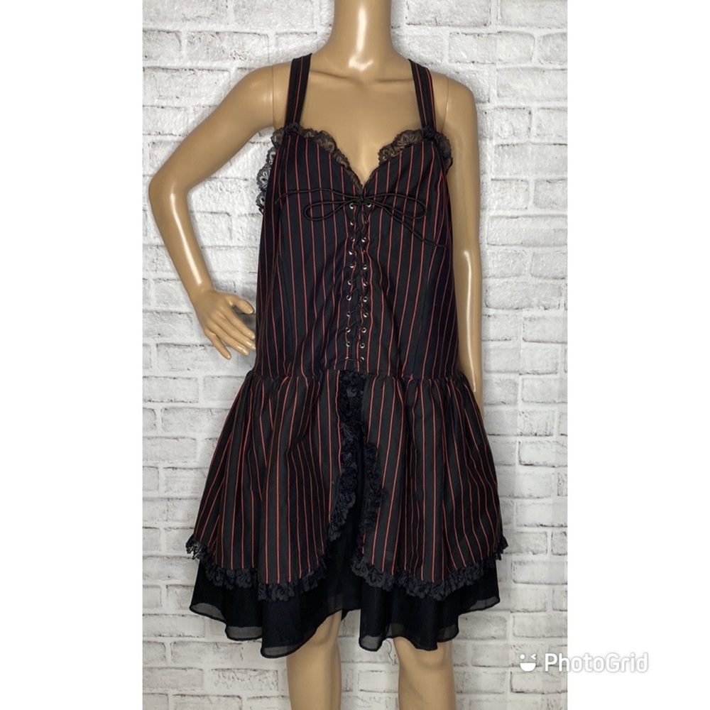 Subterranea y2k stripe corset mini dress